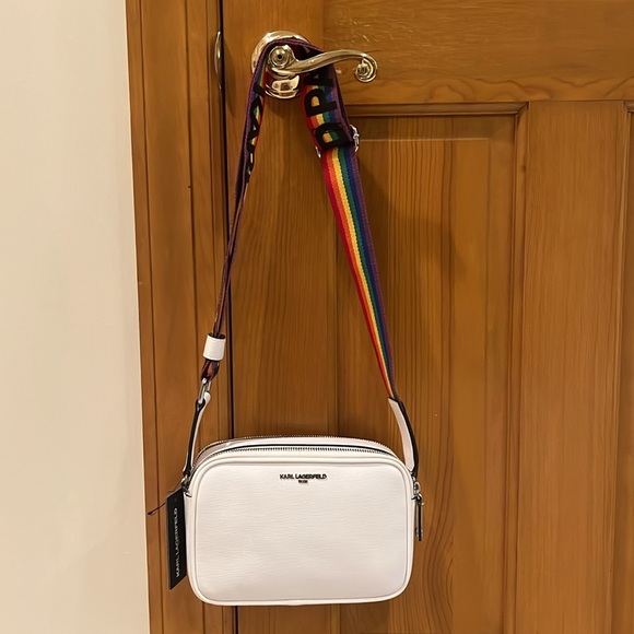 KARL LAGERFELD PARIS WHITE CROSSBODY. NWT - Picture 3 of 6
